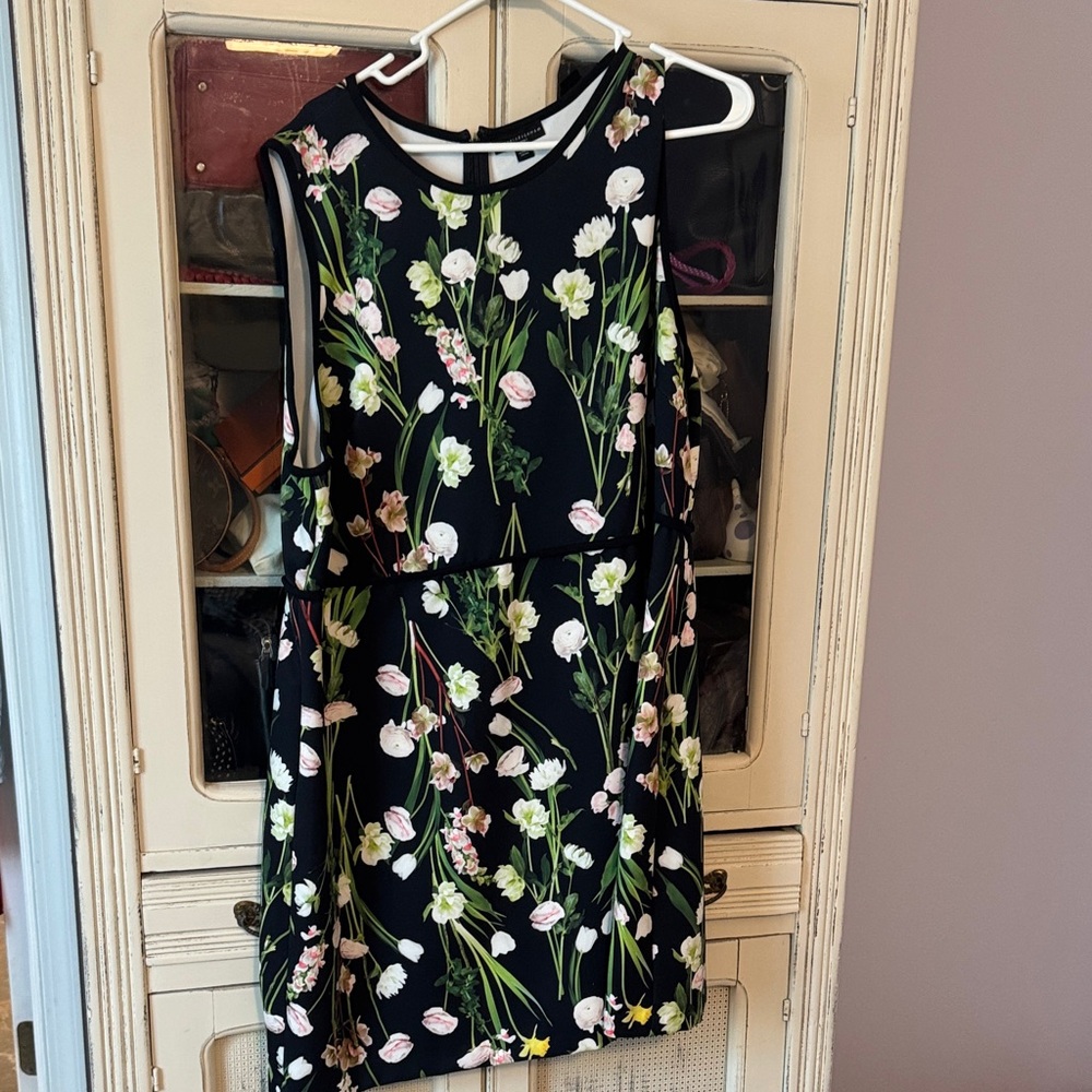 Victoria Beckham for Target Black Floral Sleeveless Mini Dress